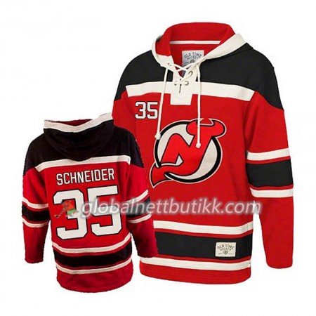 New Jersey Devils Cory Schneider 35 Rød Sawyer Hooded Sweatshirt - Herre